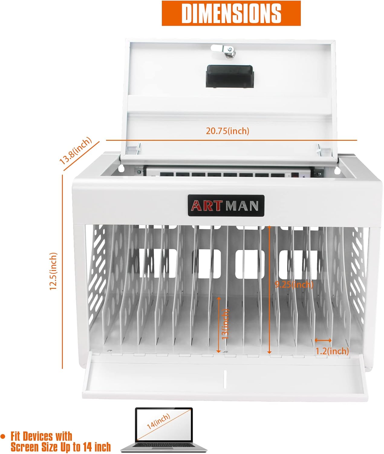 NIGSQJB 16-Unit Charging Cabinet for Laptops & Tablets
