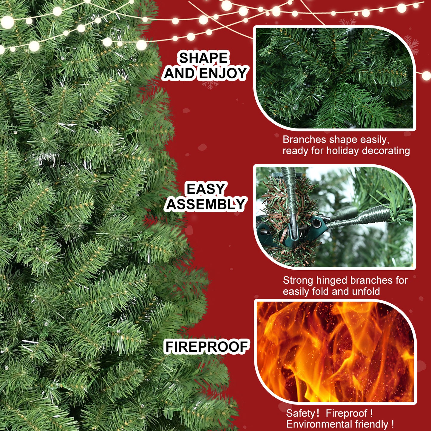 NIGSQJB 6-7-7.5-8-9ft Christmas Trees with Memory Wire