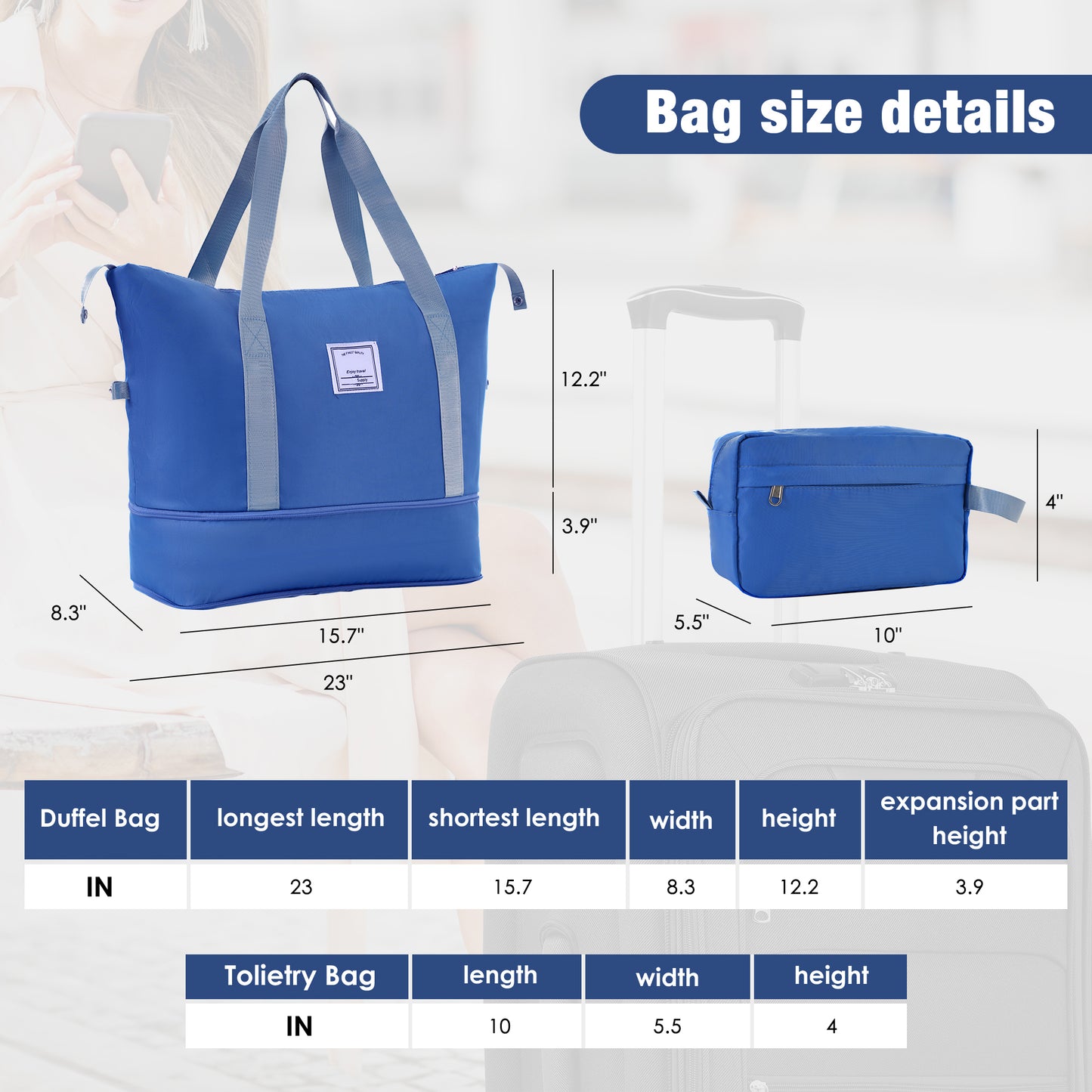 NIGSQJB Softside Expandable Luggage Sets 5 Piece