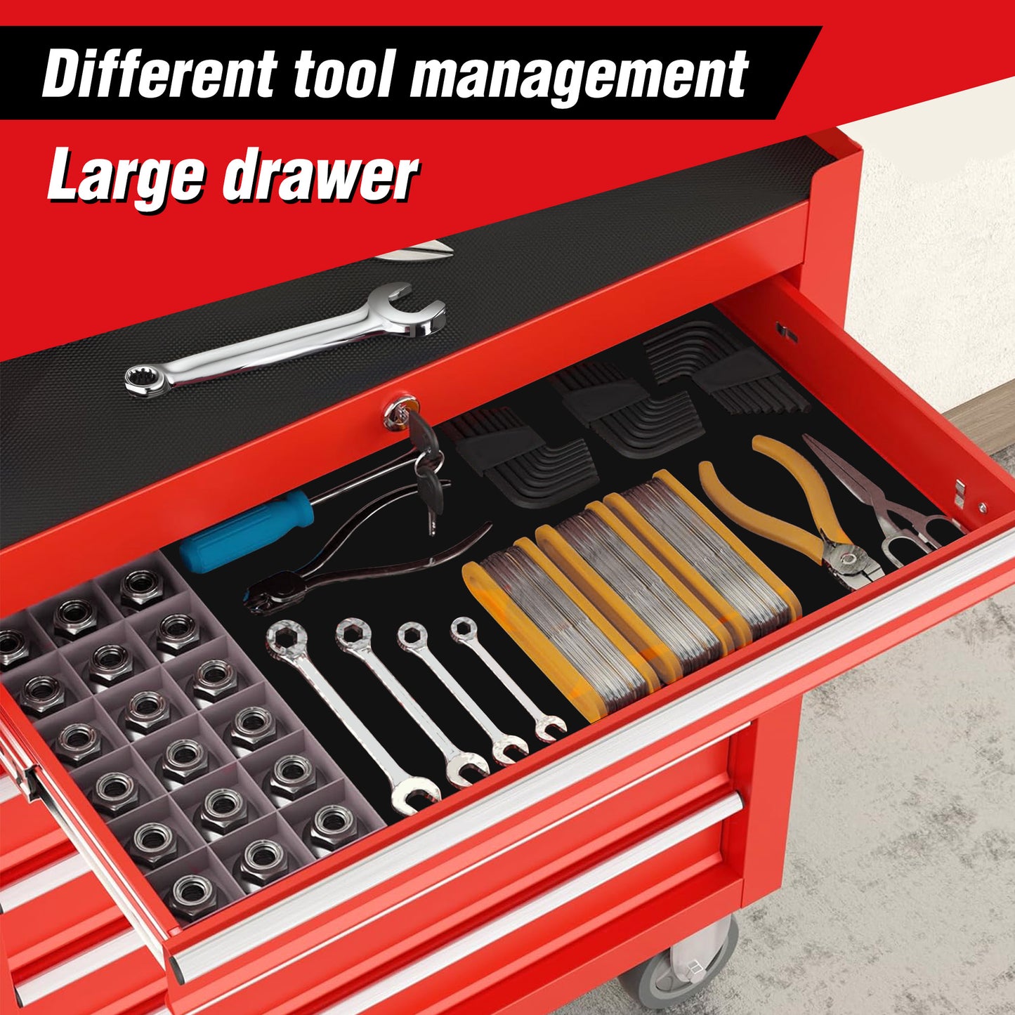 NIGSQJB 7-Drawers Rolling Tool Chest with Wheels & Locking