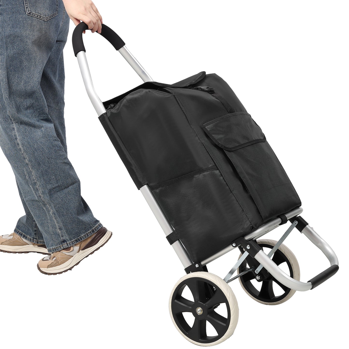 NIGSQJB Ultra-Lightweight Foldable Shopping Cart 42L Large Capacity
