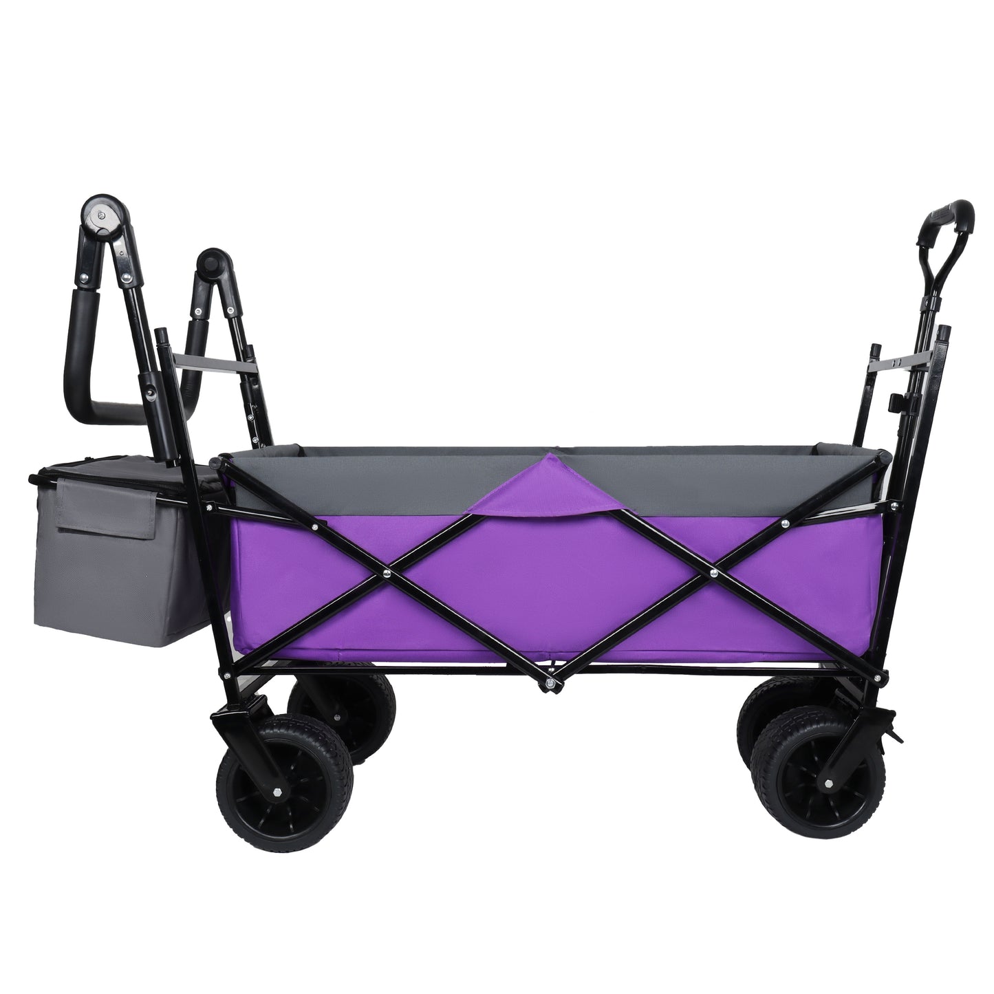 NIGSQJB 480lbs Versatility Shopping Cart with 7"x4" Large Wheels&Drink Holders&Removable Canopy
