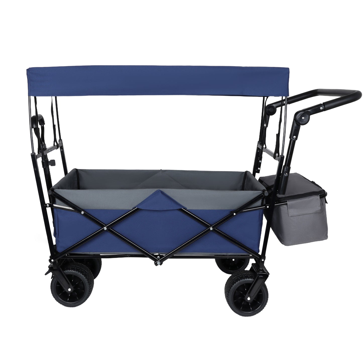 NIGSQJB 480lbs Versatility Shopping Cart with 7"x4" Large Wheels&Drink Holders&Removable Canopy