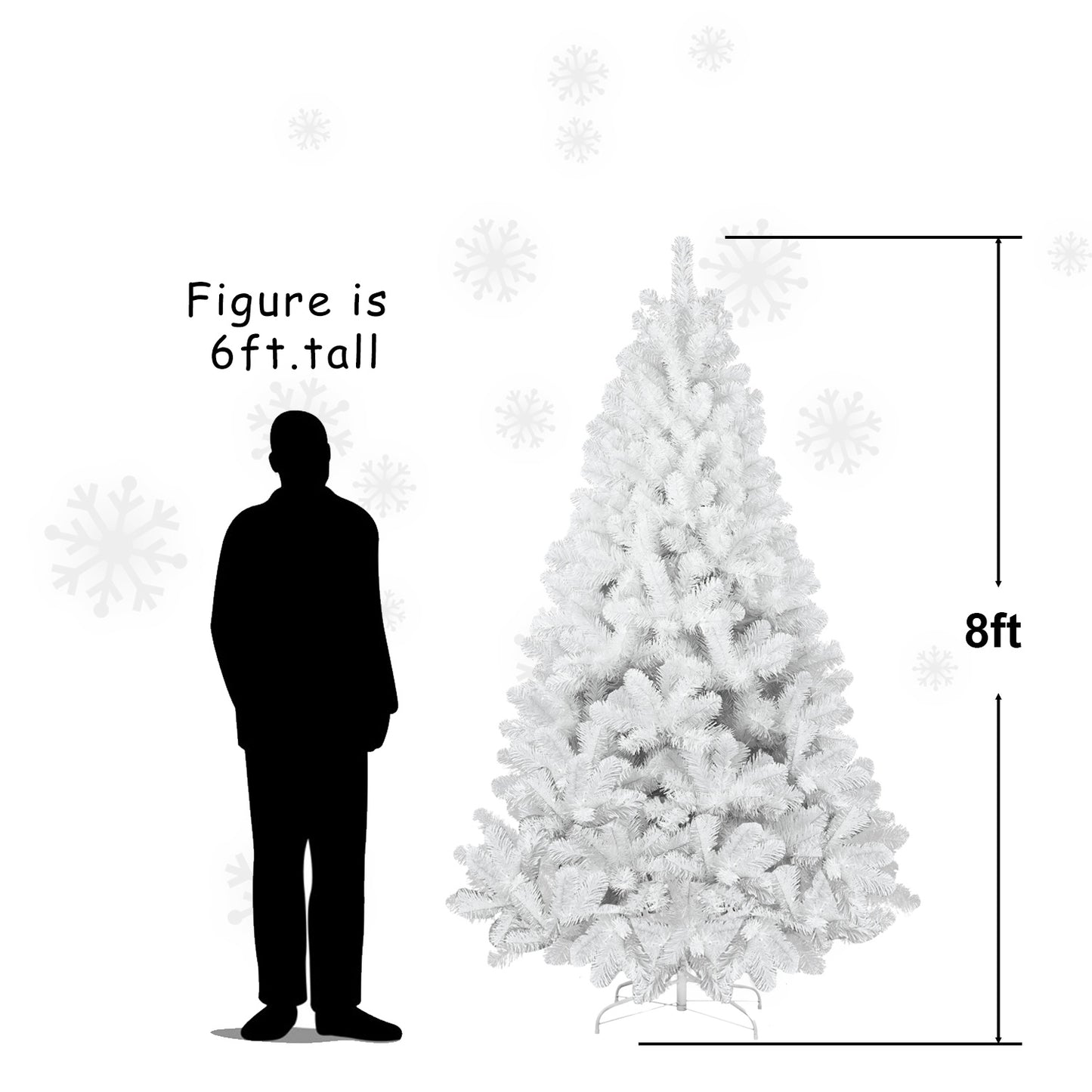NIGSQJB 4-5-6-7-7.5-8-9ft White Christmas Tree with Memory Wire
