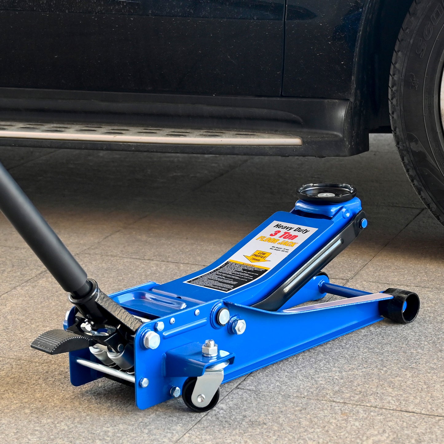 NIGSQJB 3-Ton (6600 lbs) Heavy Duty Horizontal Double Pump Floor Jack with Foot Pedal