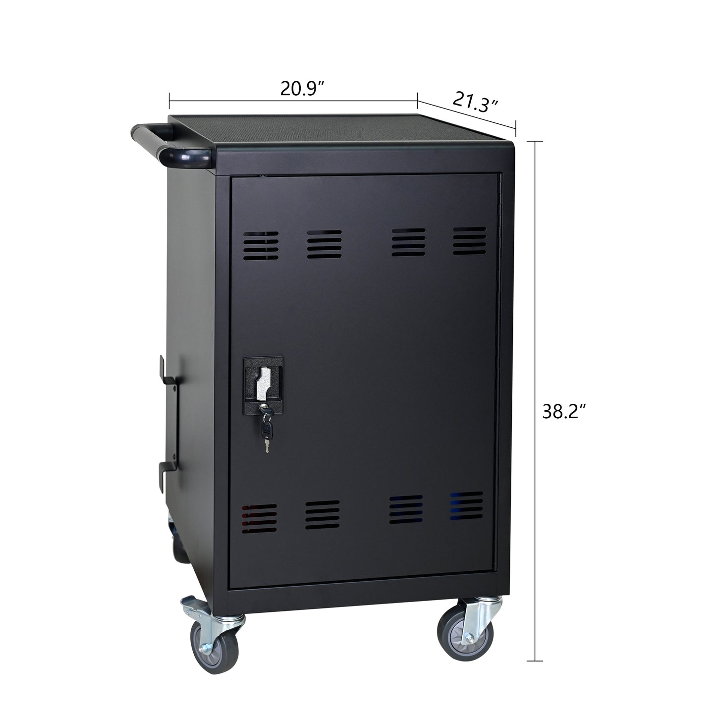 NIGSQJB 32-Device Mobile Charging Station for Chromebook, ipads,Laptop and Tablets, Lockable Charging Cabinet with Cable Management Dividers, Cable Clips, Storage Compartment & Removable Door, Black