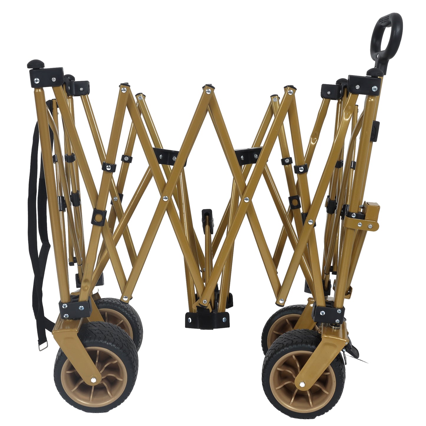 NIGSQJB 51" Extra Long Large Heavy-Duty Foldable Utility Shopping Wagon Cart Black