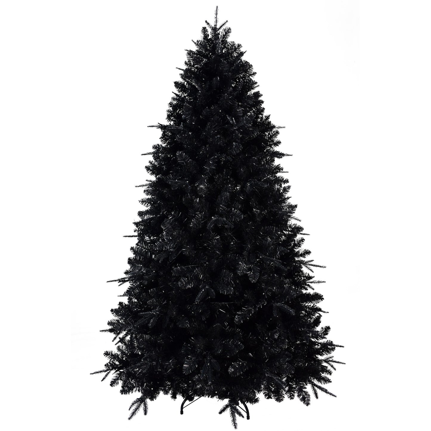 NIGSQJB 4-5-6-7-7.5-8-9ft Black Christmas Tree with White LED Lights