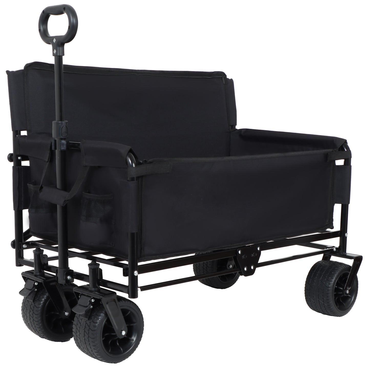NIGSQJB 3-in-1 Convertible Folding Wagon Cart with 500lbs 180L Capacity