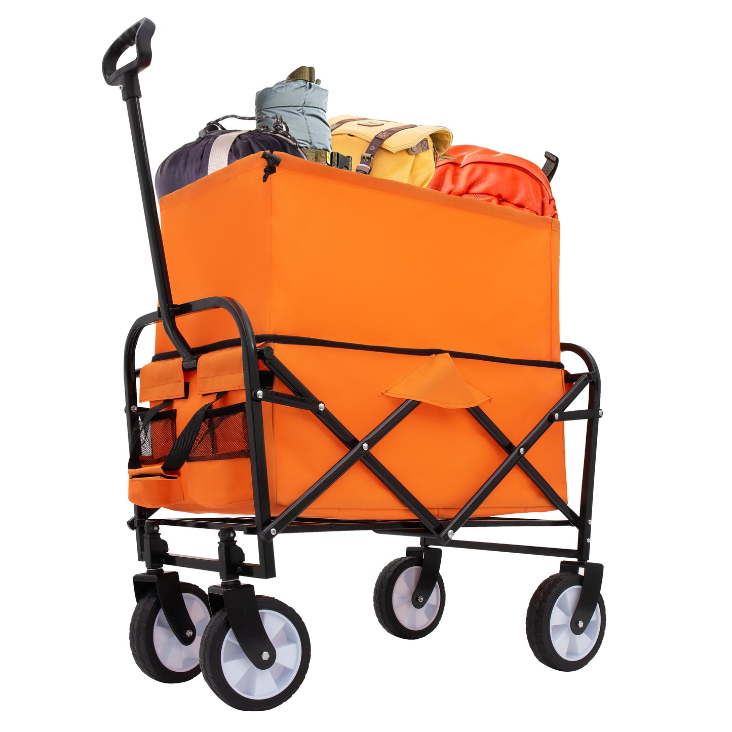 NIGSQJB Extension Collapsible Foldable Shopping Cart for Beach Camping Sports Gardening Fishing