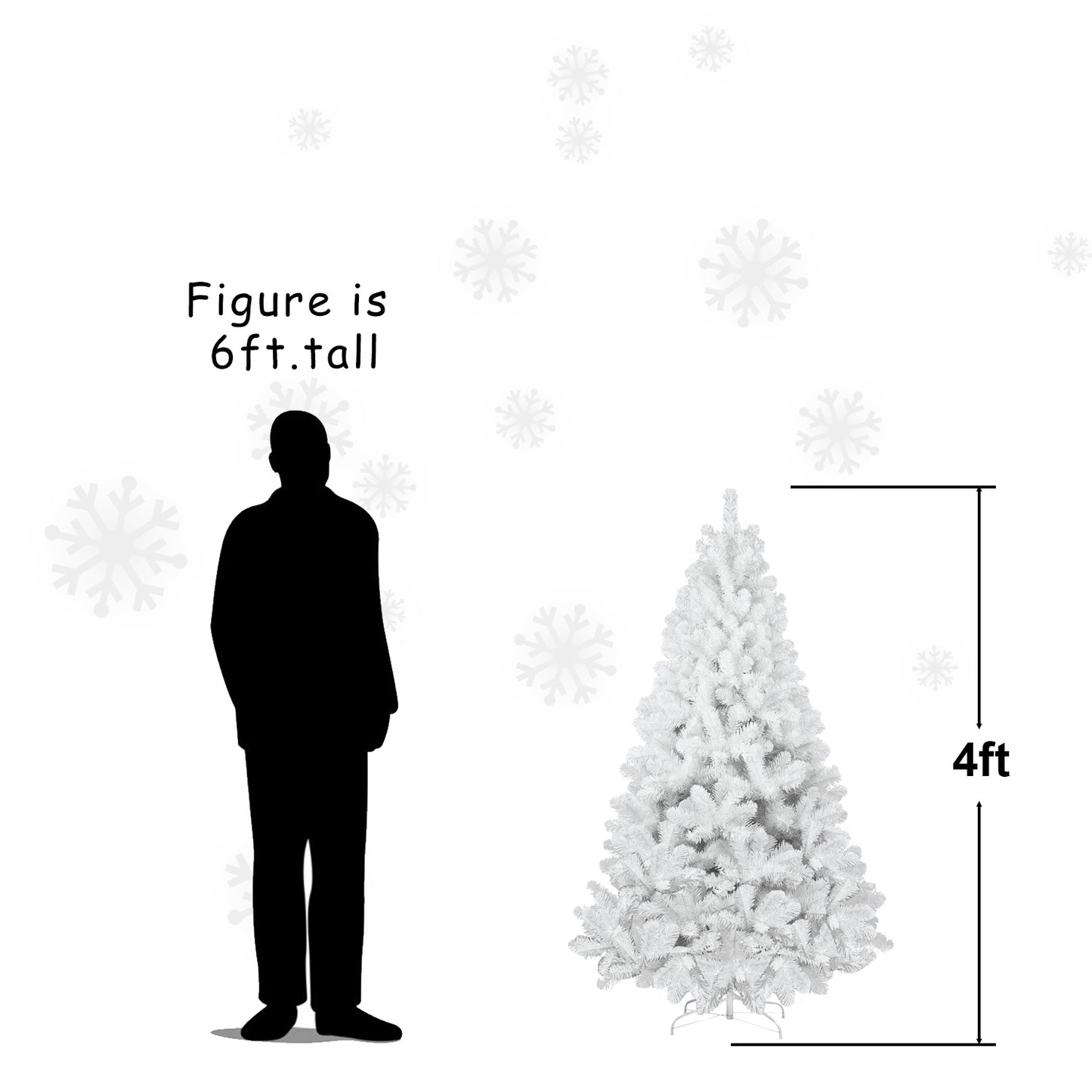 NIGSQJB 4-5-6-7-7.5-8-9ft White Christmas Tree with Memory Wire