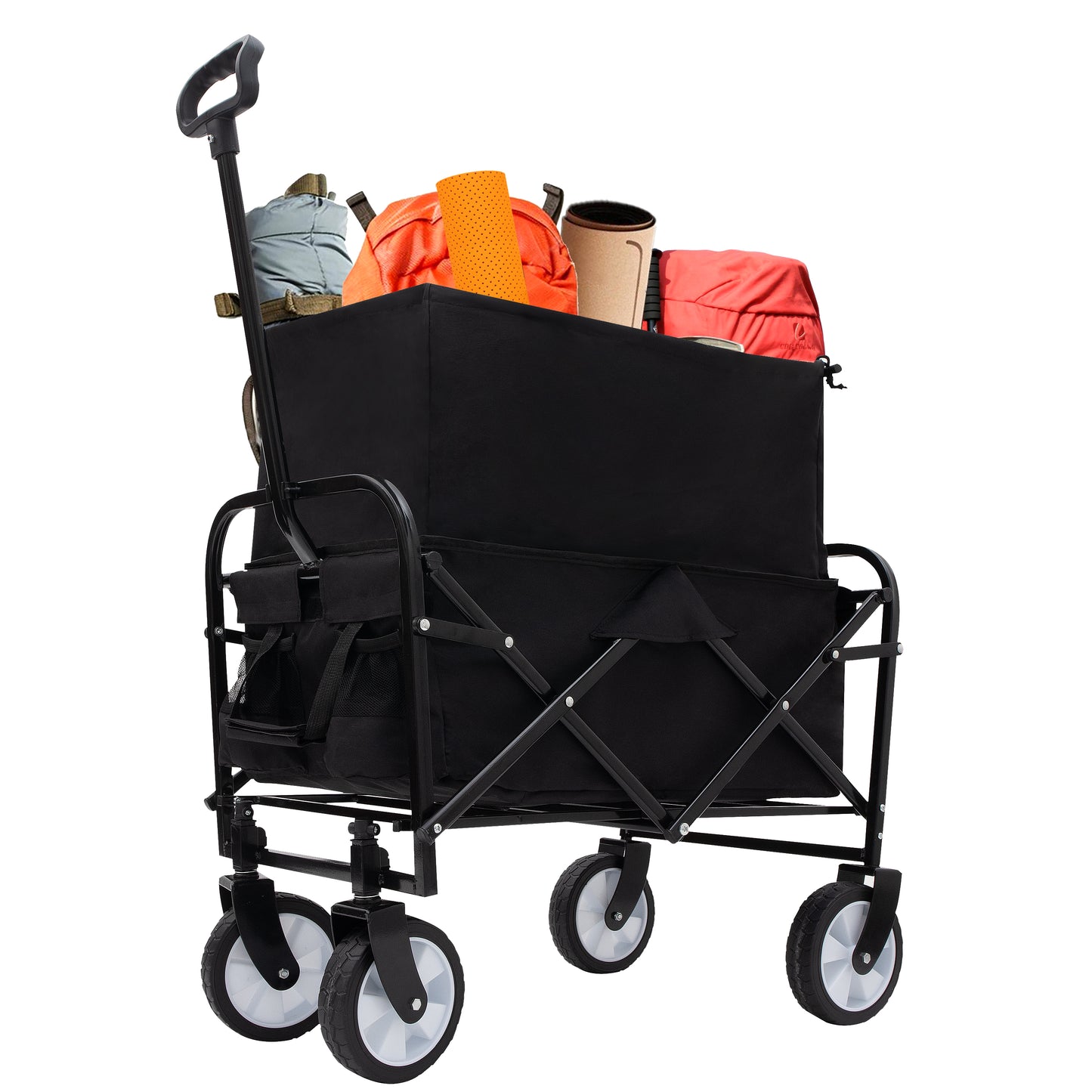 NIGSQJB Extension Collapsible Foldable Shopping Cart for Beach Camping Sports Gardening Fishing