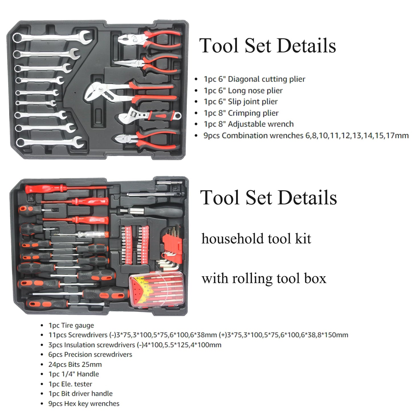 NIGSQJB 899 Piece Tool Sets with Rolling Tool Box Suitcase