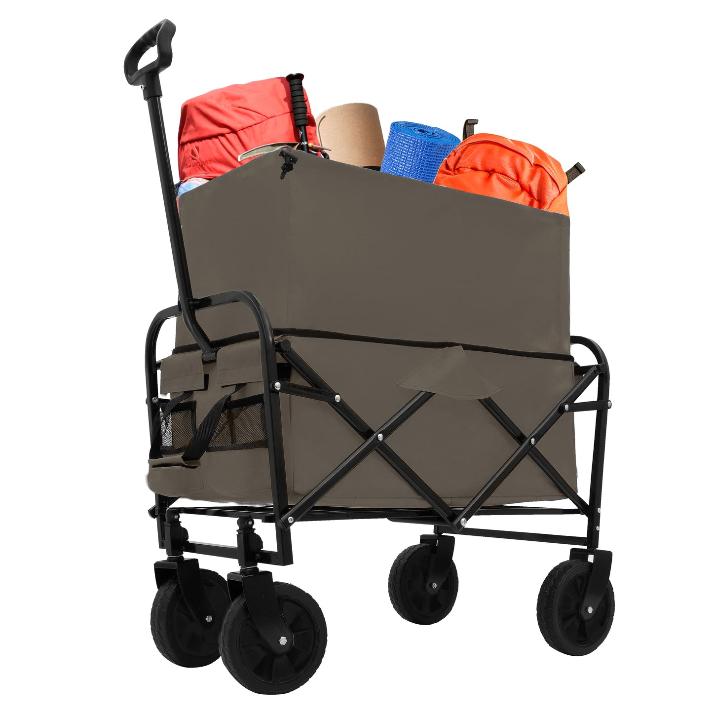 NIGSQJB Extension Collapsible Foldable Shopping Cart for Beach Camping Sports Gardening Fishing