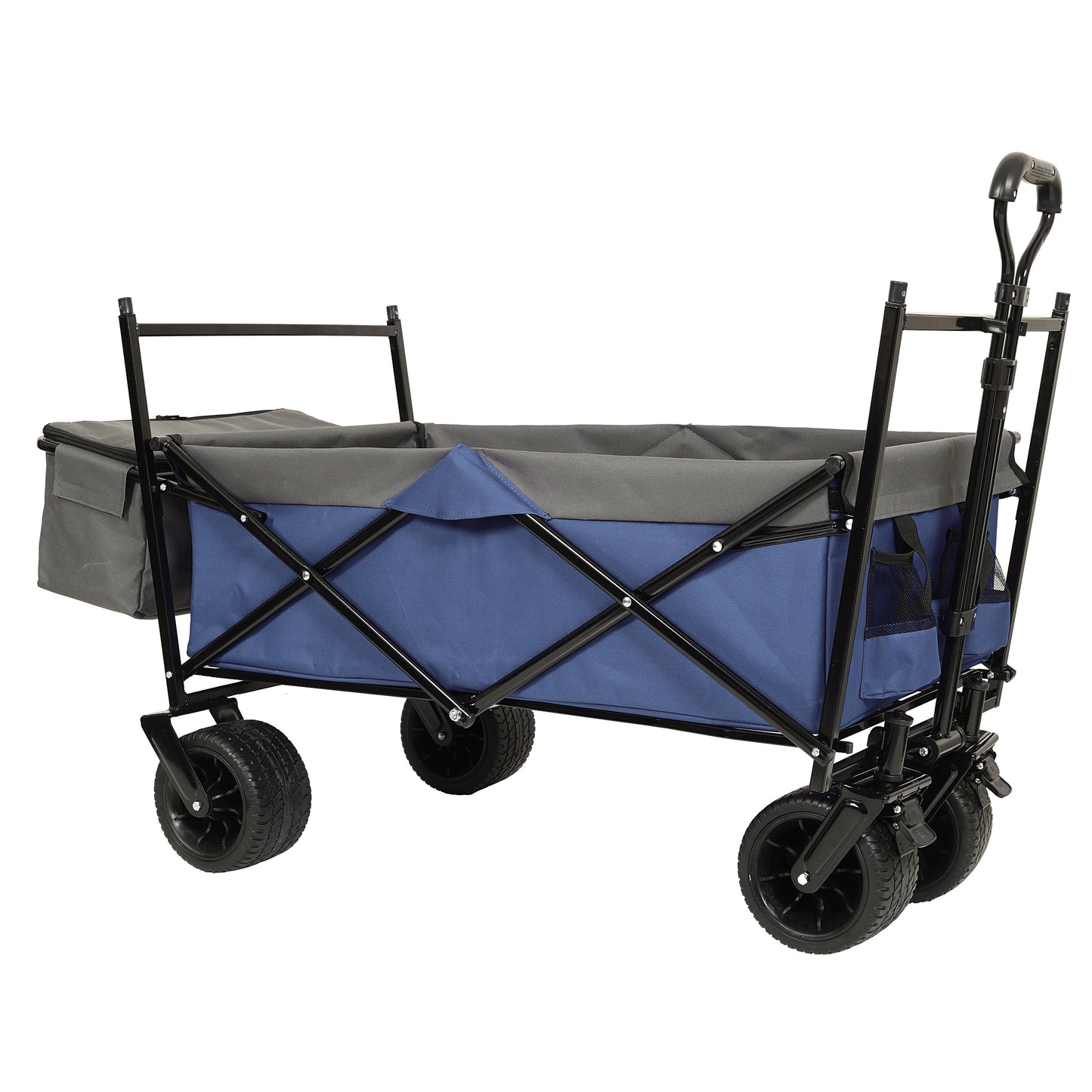 NIGSQJB 480Lbs Collapsible Shopping Cart with Canopy, Mosquito Net & 7" All-Terrain Wheels