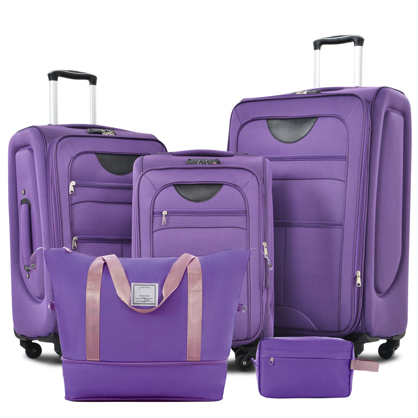 NIGSQJB Softside Expandable Luggage Sets 5 Piece