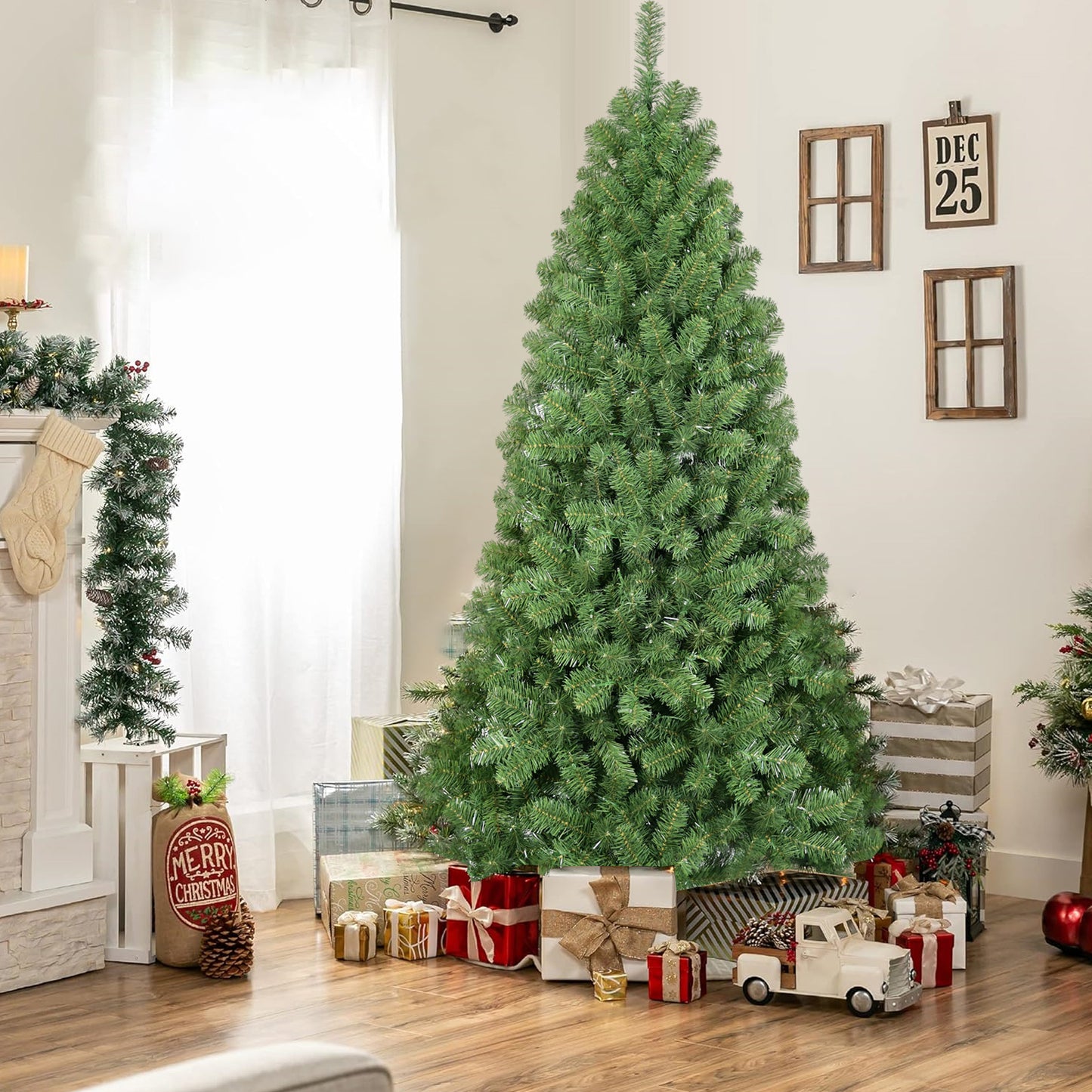 NIGSQJB 6-7-7.5-8-9ft Christmas Trees with Memory Wire