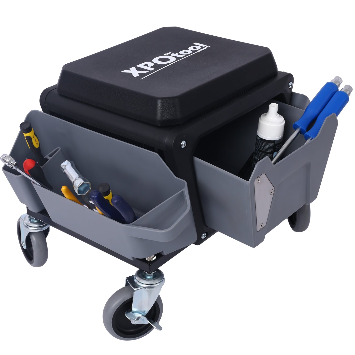NIGSQJB 330lb Heavy Duty Roller Creeper Seat w/ 360° Wheels Storage Drawer