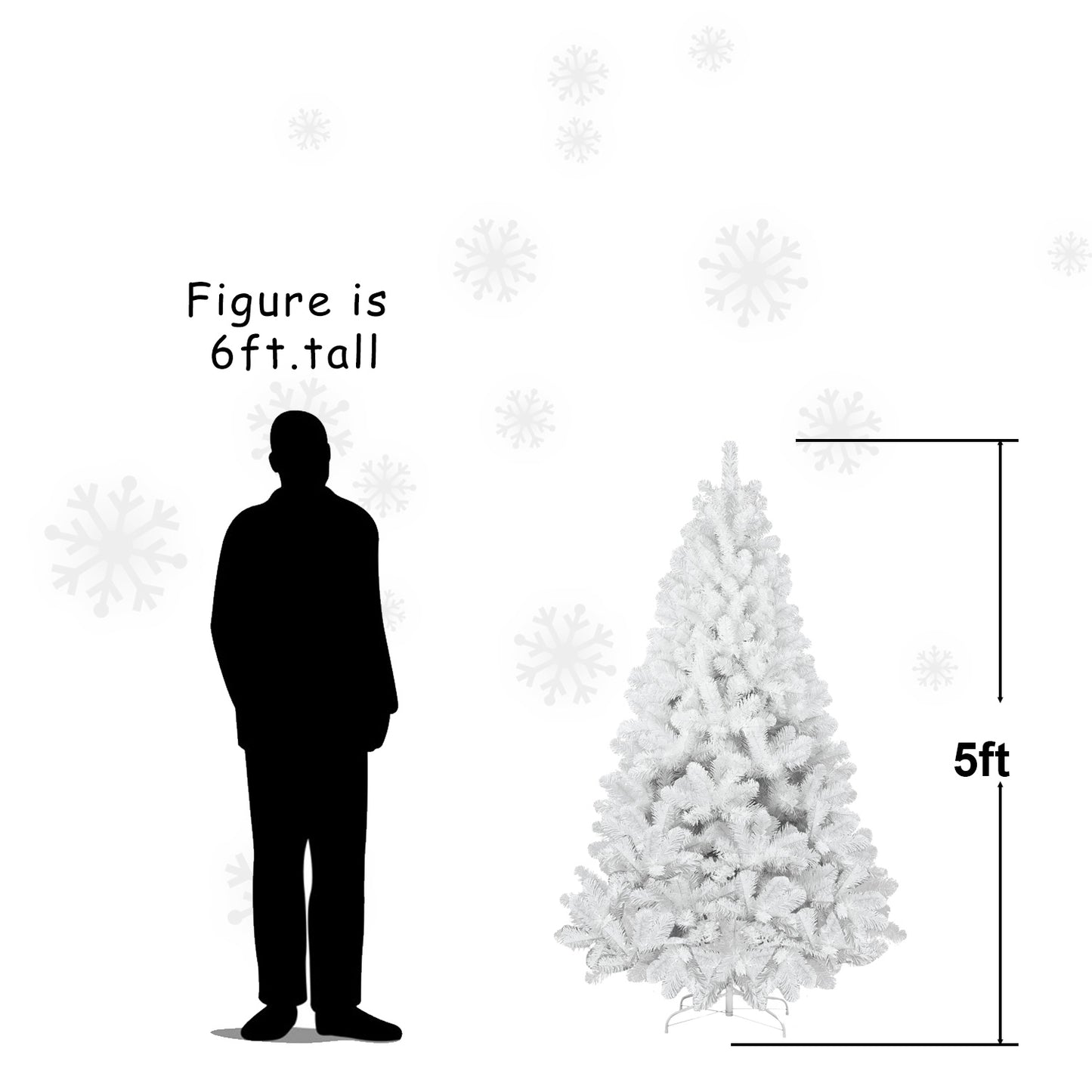 NIGSQJB 4-5-6-7-7.5-8-9ft White Christmas Tree with Memory Wire