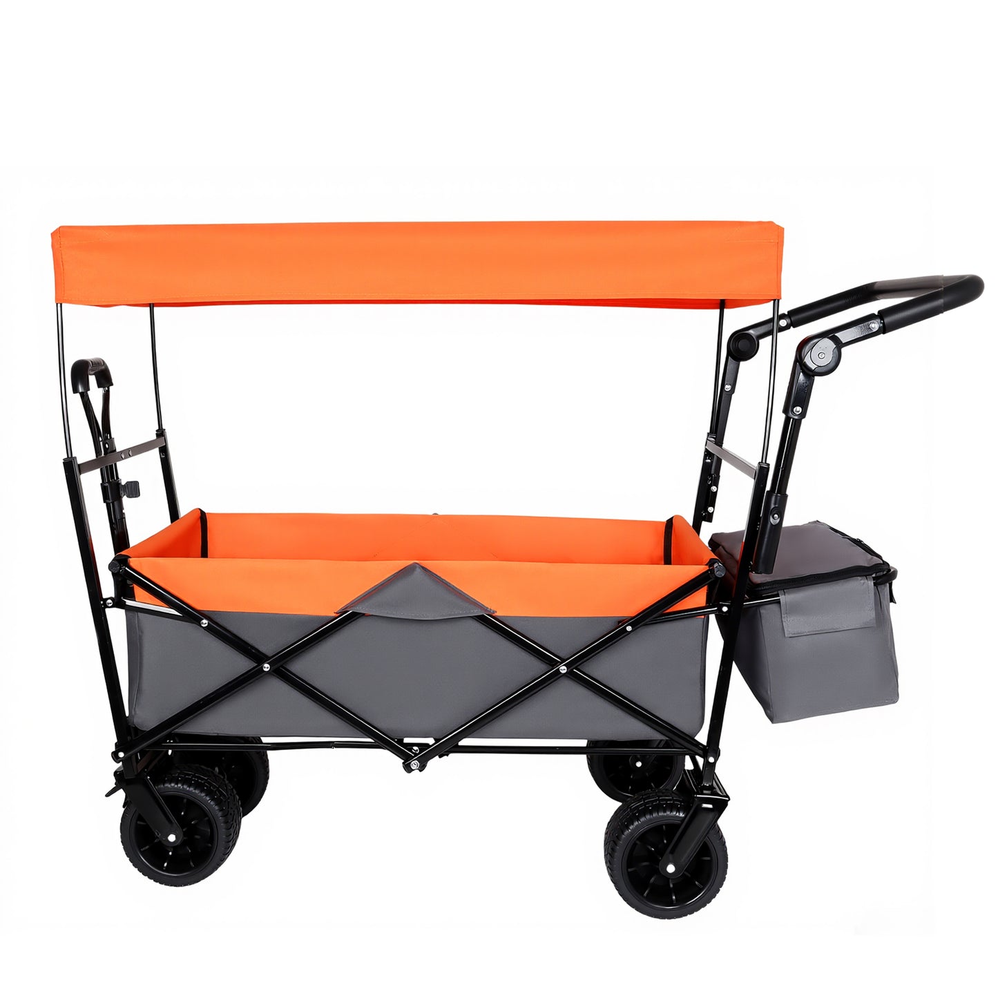 NIGSQJB 480lbs Versatility Shopping Cart with 7"x4" Large Wheels&Drink Holders&Removable Canopy