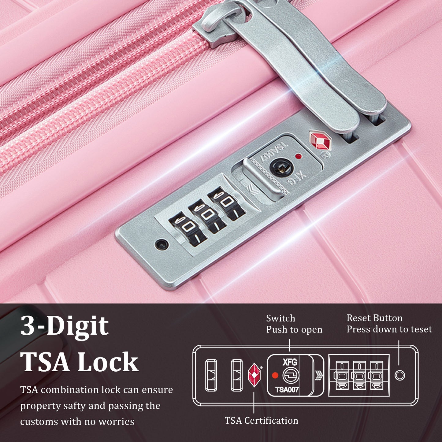 NIGSQJB 4 Piece Luggage Sets (14/20/24/28 in)