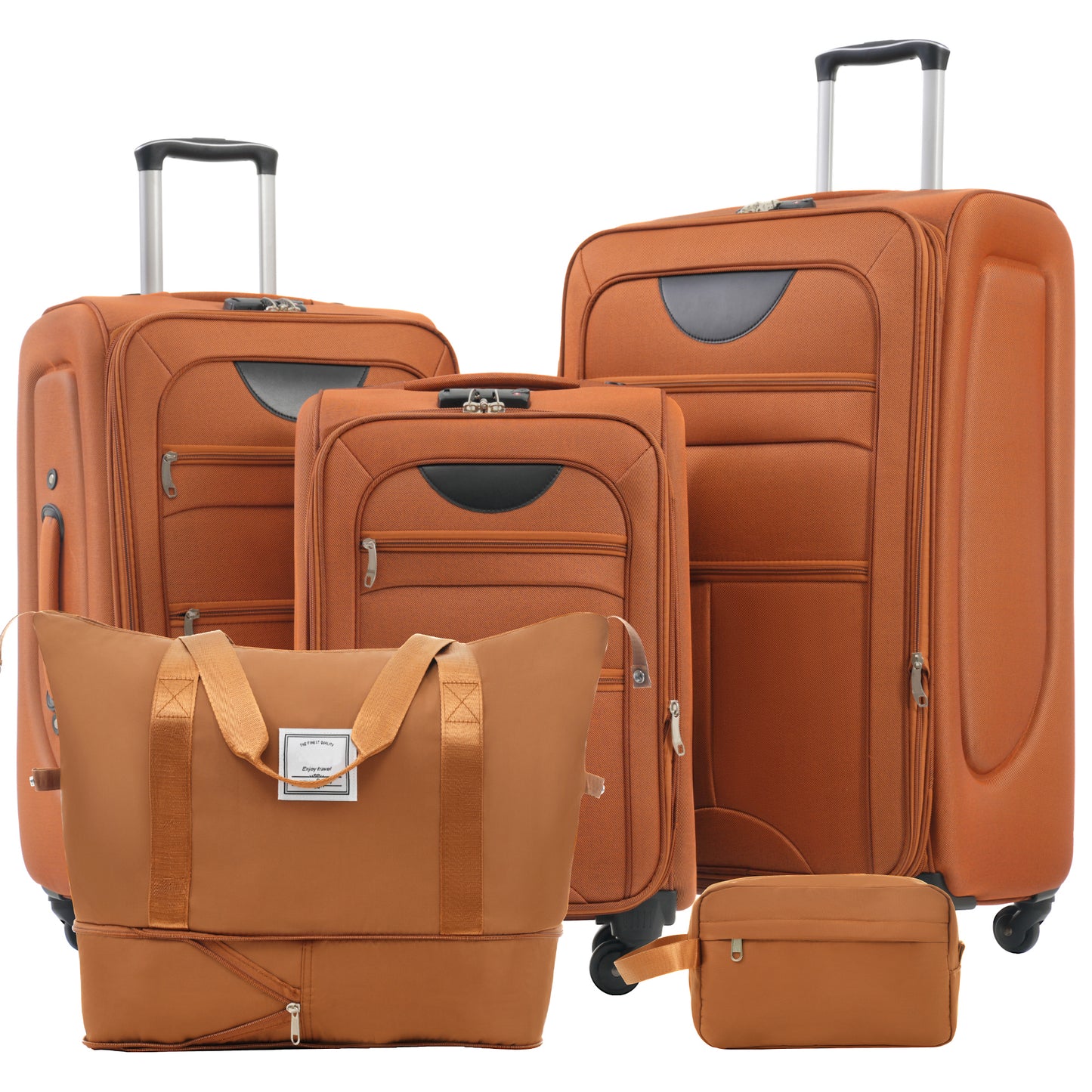 NIGSQJB Softside Expandable Luggage Sets 5 Piece