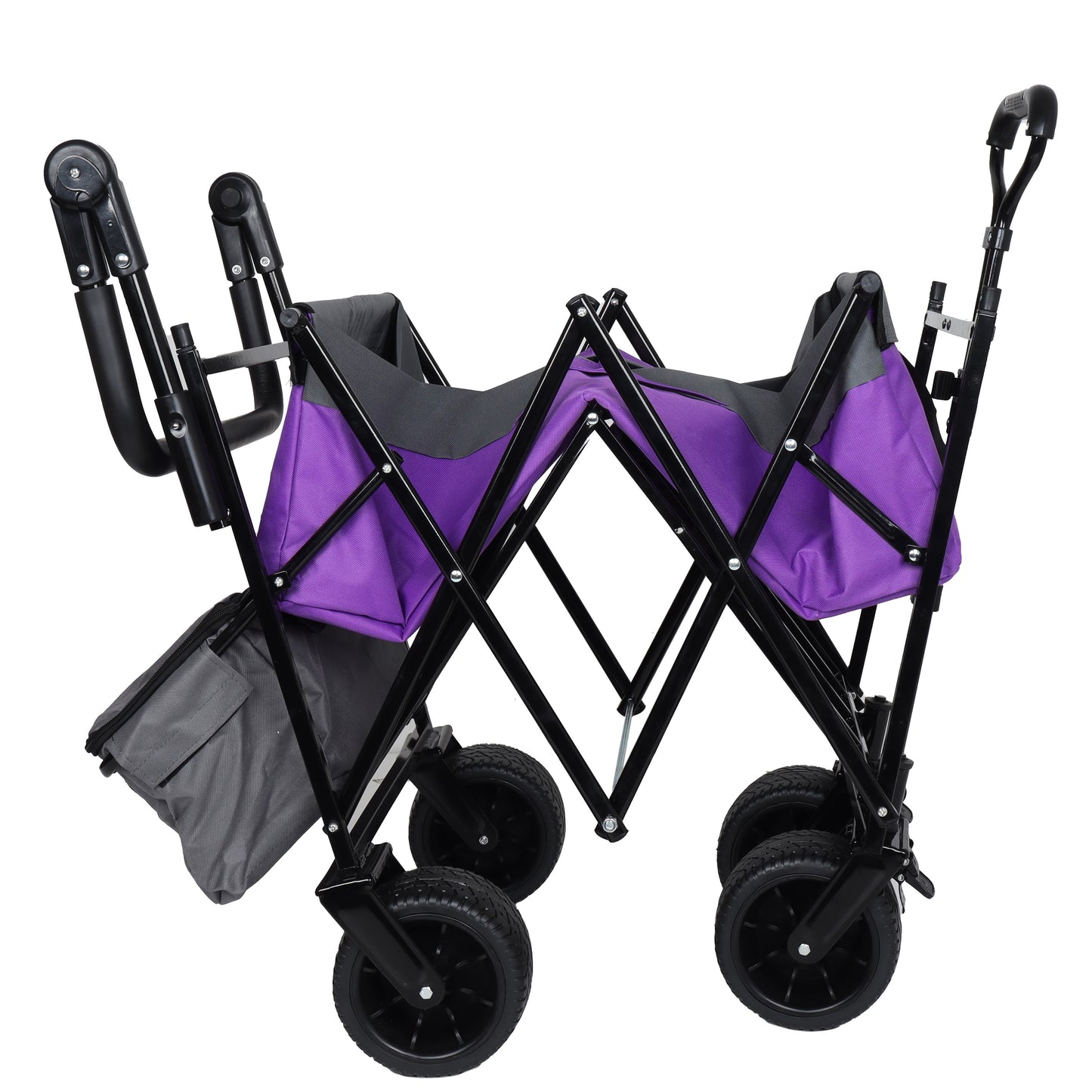 NIGSQJB 480lbs Versatility Shopping Cart with 7"x4" Large Wheels&Drink Holders&Removable Canopy