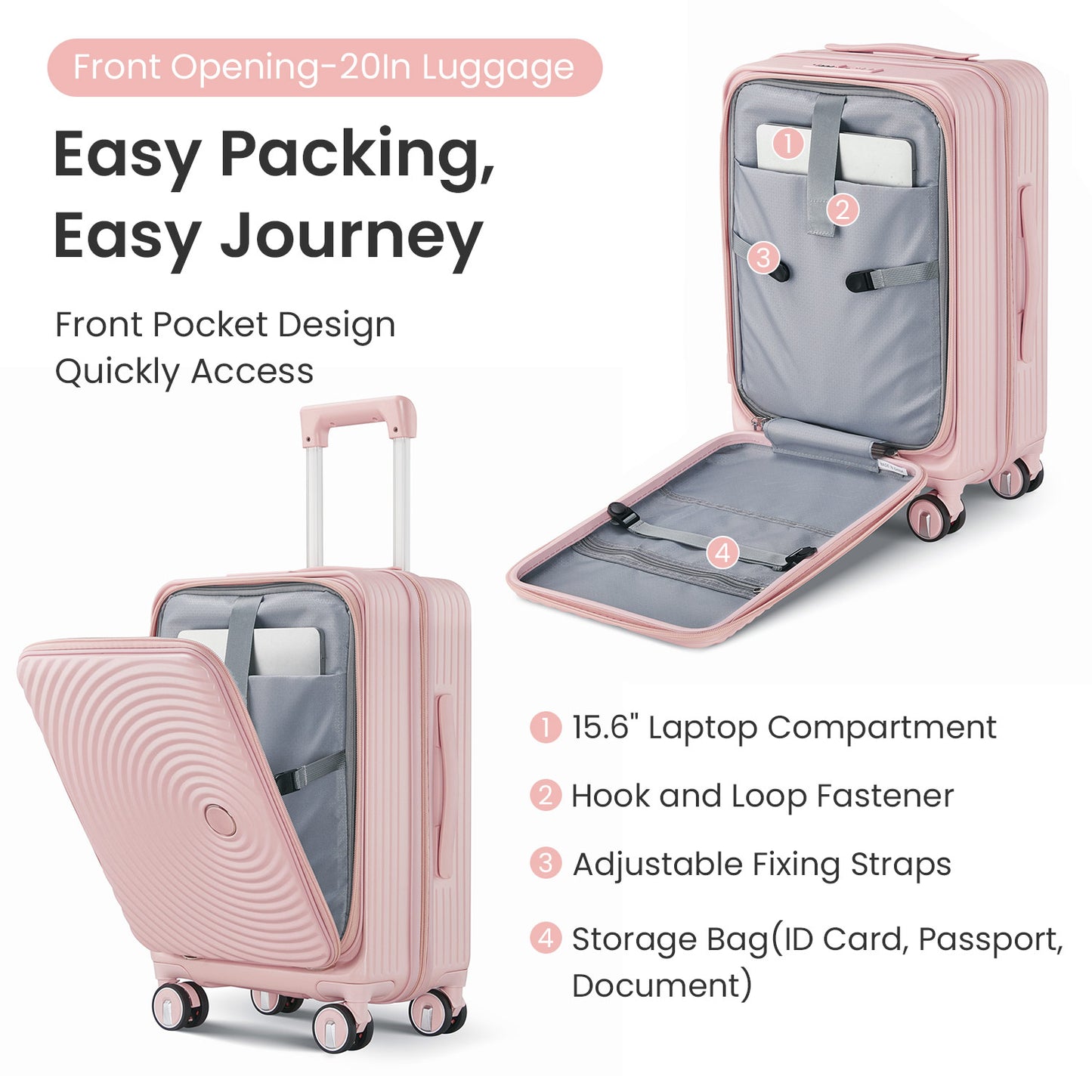 NIGSQJB Luggage Sets 3Pcs with PVC Cover & TSA Lock & Double Wheels(20-24-28in)