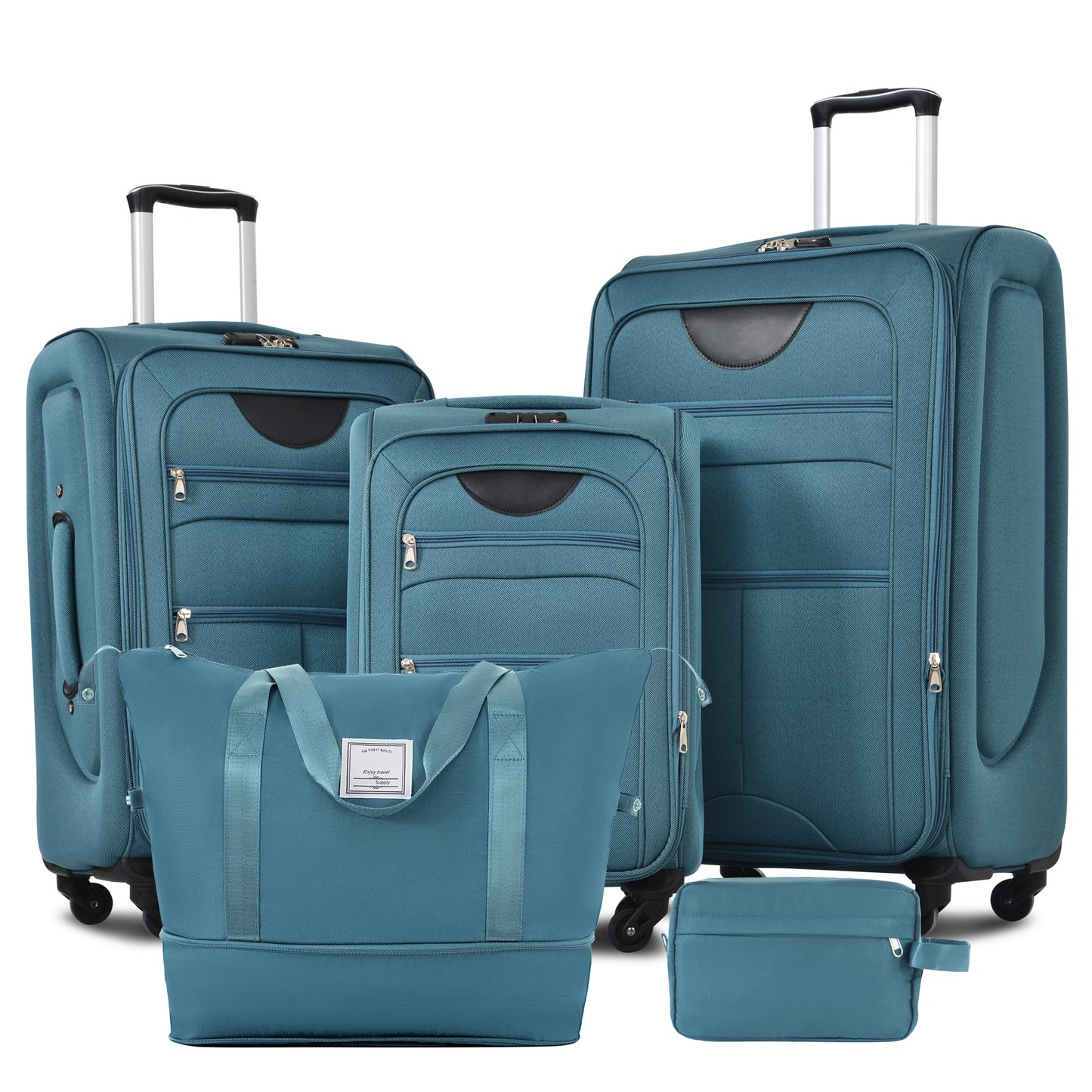 NIGSQJB Softside Expandable Luggage Sets 5 Piece