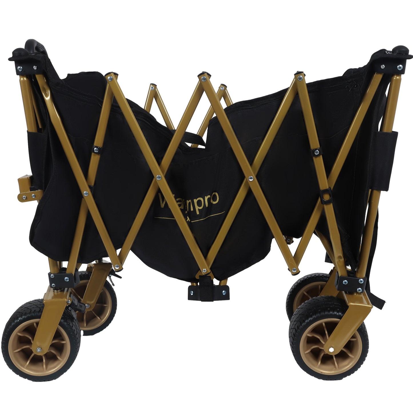 NIGSQJB 51" Extra Long Large Heavy-Duty Foldable Utility Shopping Wagon Cart Black