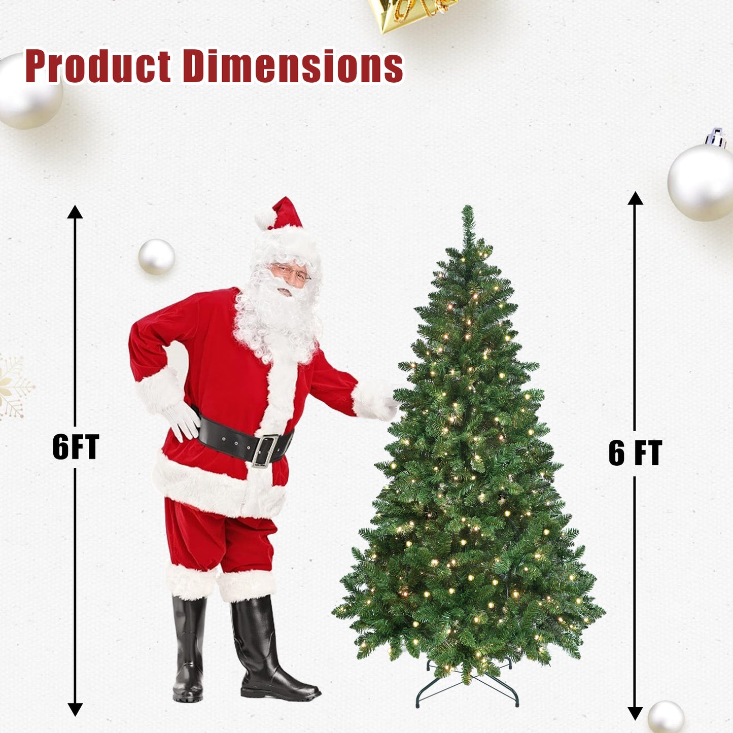 NIGSQJB 6-7-9ft Green Christmas Tree with 38 Modes WiFi-Controlled RGB LED & PVC Tips