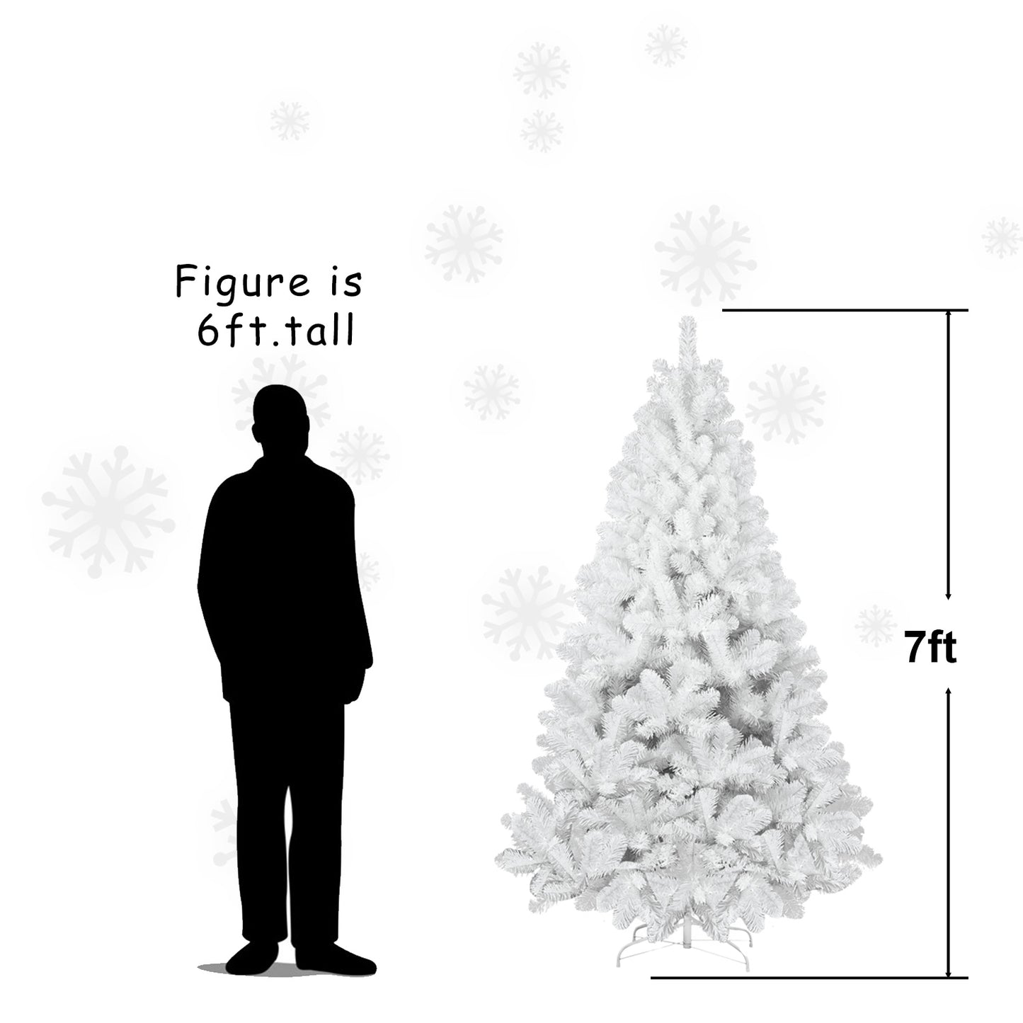 NIGSQJB 4-5-6-7-7.5-8-9ft White Christmas Tree with Memory Wire