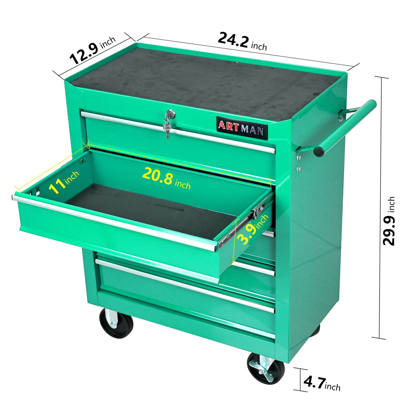 NIGSQJB 29.9"H Rolling Tool Chest Box with 5 Large Drawers