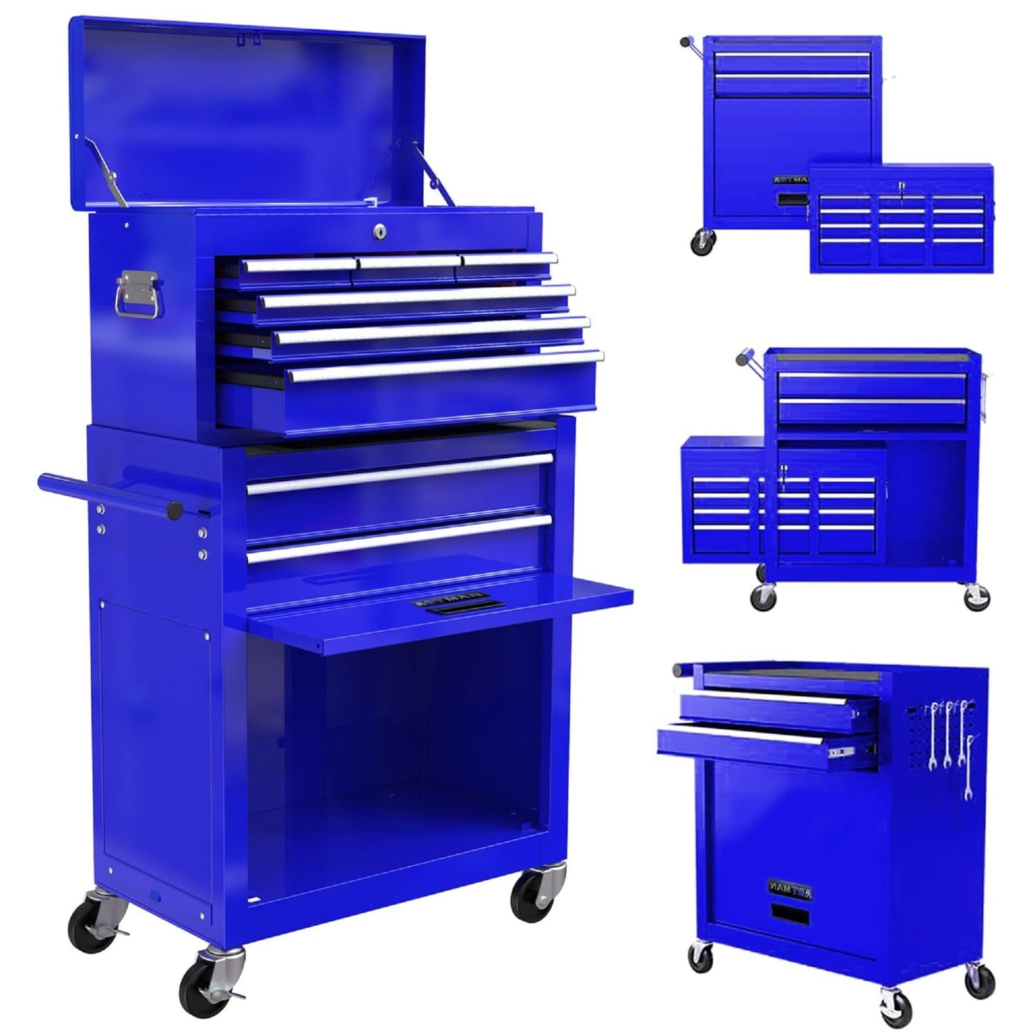 NIGSQJB 2-In-1 43.1"H Rolling Tool Chest with 8 Drawers