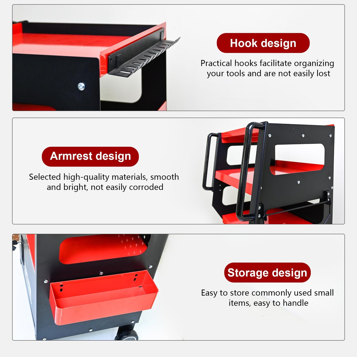 NIGSQJB 4-Tier Multifunctional Tool Chest Cart on Wheels