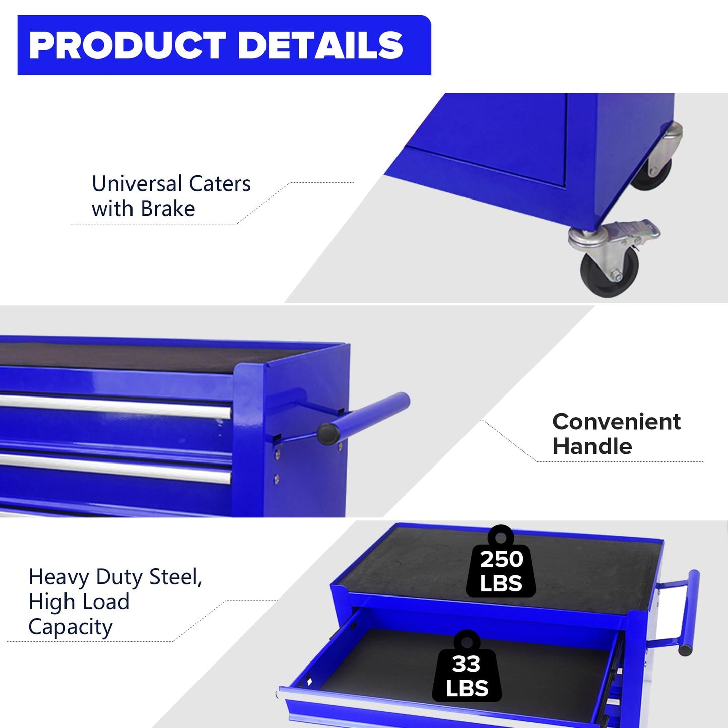 NIGSQJB 29.9"H Rolling Tool Box Organizer with 4 Drawers