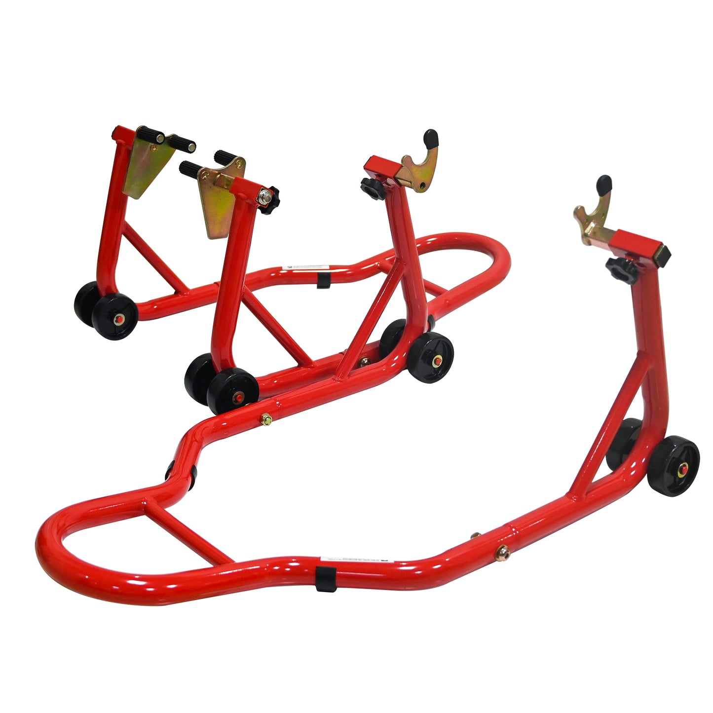 NIGSQJB 440Lbs Motorcycle Stands Front Rear Wheels Lift Combo with U+L Adjustable Swingarm Spool