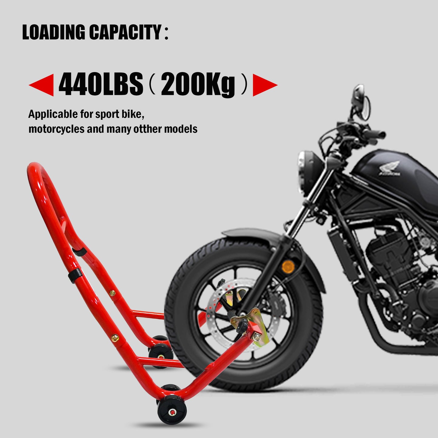 NIGSQJB 440Lbs Motorcycle Stands Front Rear Wheels Lift Combo with U+L Adjustable Swingarm Spool