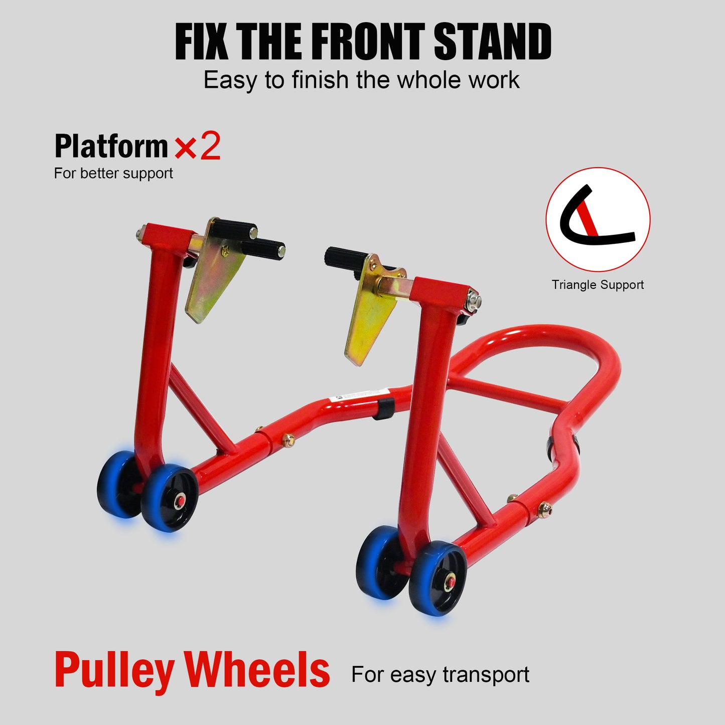 NIGSQJB 440Lbs Motorcycle Stands Front Rear Wheels Lift Combo with U+L Adjustable Swingarm Spool