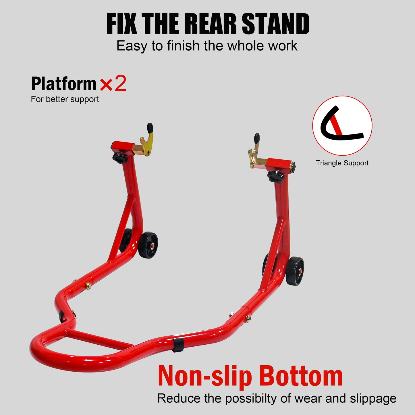 NIGSQJB 440Lbs Motorcycle Stands Front Rear Wheels Lift Combo with U+L Adjustable Swingarm Spool