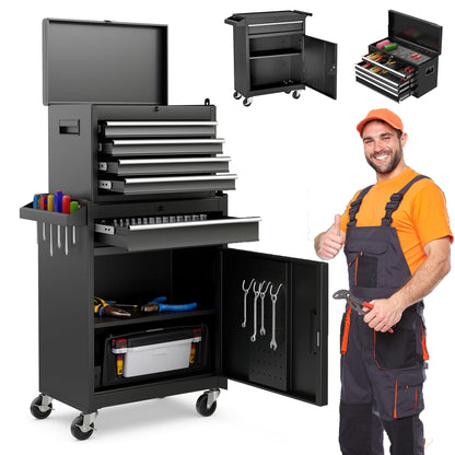 NIGSQJB 2-In-1 Rolling Tool Chest with 5-Drawers