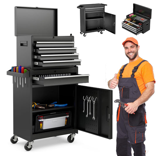 NIGSQJB 2-In-1 Rolling Tool Chest with 5-Drawers
