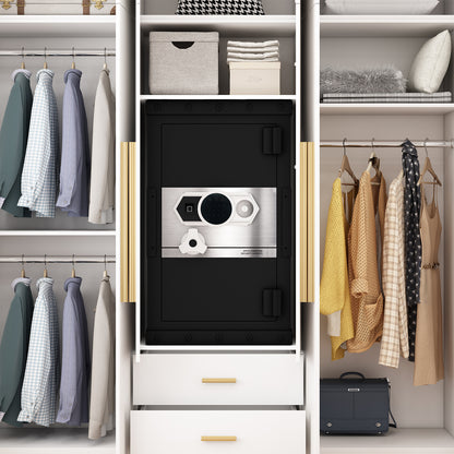 NIGSQJB 3 Unlock Way Safe Storage Cabinet, 28.3x16.5x14.9″ Steel Safe Box Storage Locker for Home, Office, School, Black