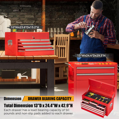 NIGSQJB 2-In-1 43.1"H Rolling Tool Chest with 8 Drawers