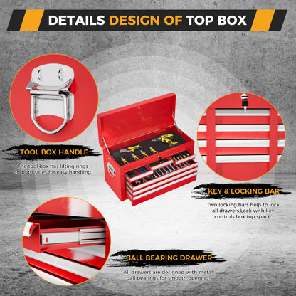 NIGSQJB 2-In-1 43.1"H Rolling Tool Chest with 8 Drawers
