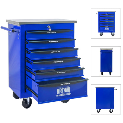 NIGSQJBT 30.7"H Lockable Multifunctional Rolling Tool Chest with 4-5-6-7 Drawers, Blue