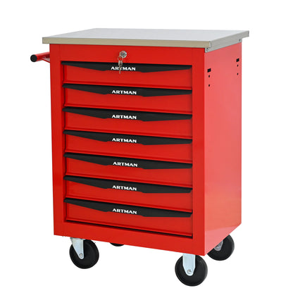 NIGSQJB 30.7"H Multifunctional Rolling Tool Chest with 4-5-6-7 Drawers , Stainless Steel Roof