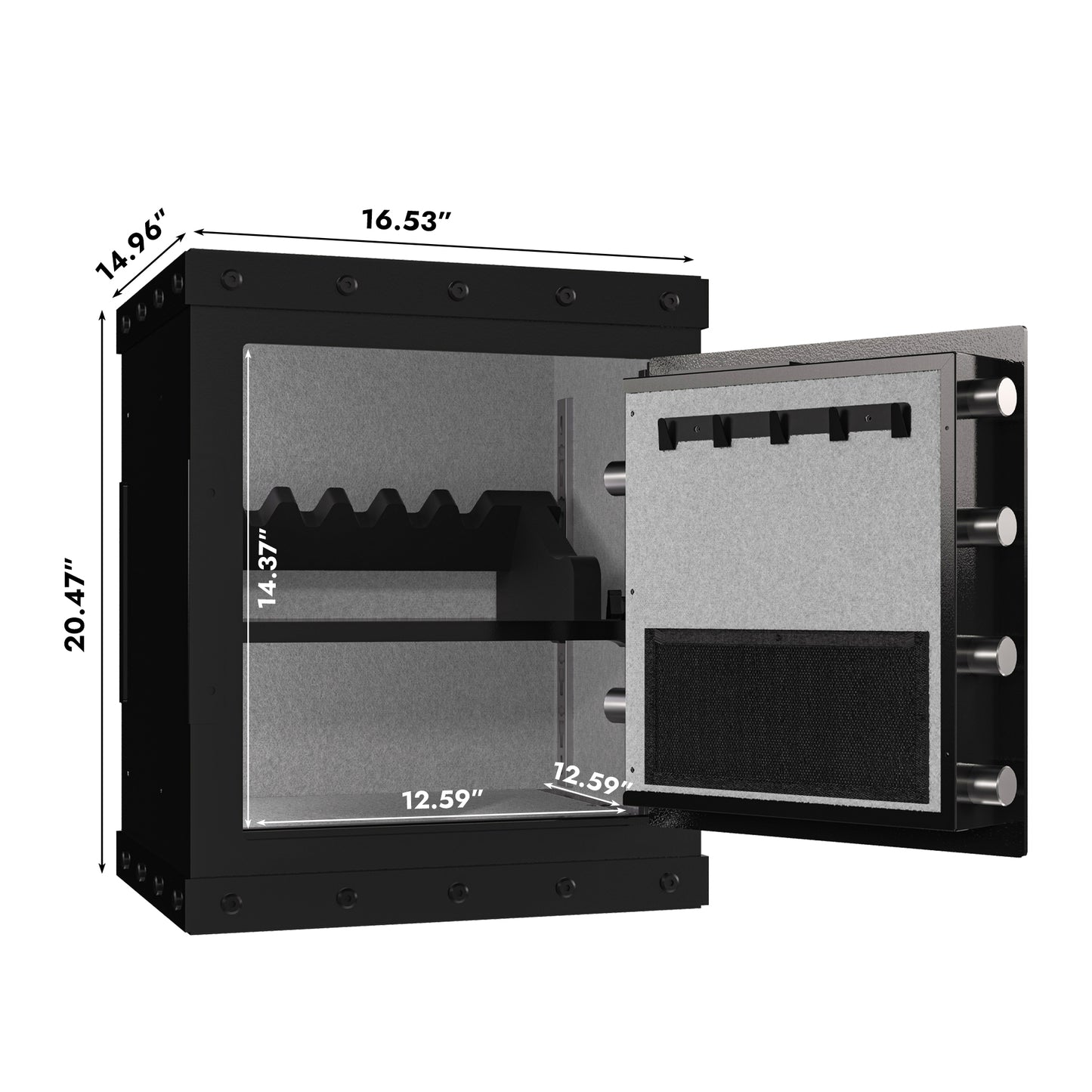 NIGSQJB 3 Unlock Way Safe Storage Cabinet, 20.4x16.5x14.1″ Steel Safe Box Storage Locker for Home, Office, School, Black