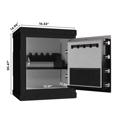 NIGSQJB 3 Unlock Way Safe Storage Cabinet, 20.4x16.5x14.1″ Steel Safe Box Storage Locker for Home, Office, School, Black