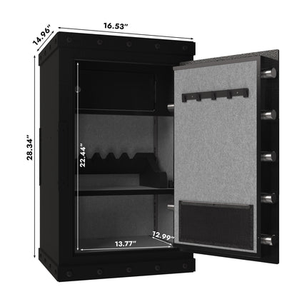 NIGSQJB 3 Unlock Way Safe Storage Cabinet, 28.3x16.5x14.9″ Steel Safe Box Storage Locker for Home, Office, School, Black